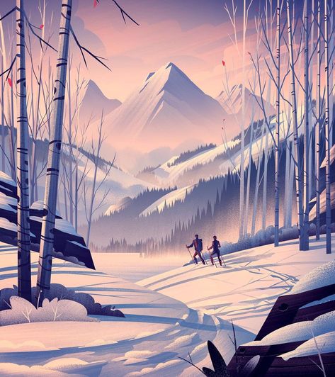 Brian Edward Miller on Instagram: “That first snow isn't far off... #seasonal #art #winter #hiking #adventure #mountains #shotoftheday #artofinstagram #digital #photoshop…” Art Print Poster, Giclee Art, Giclee Art Print, Print Poster, The Snow, Skiing, Illustrator