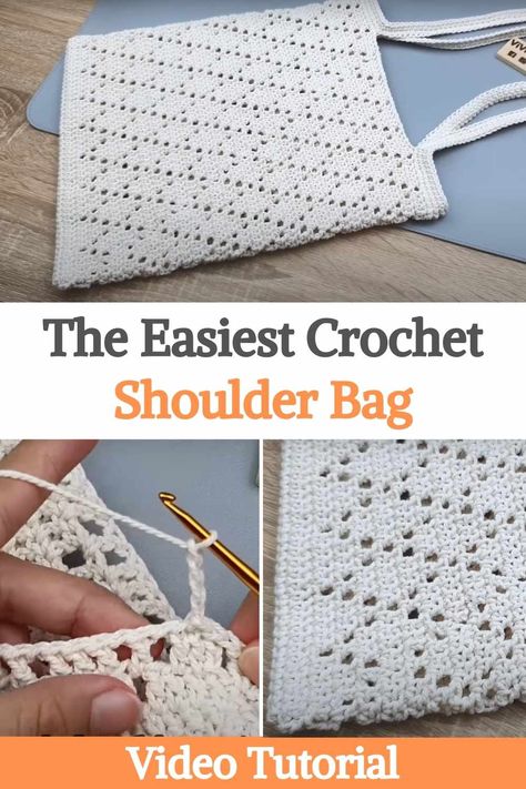 Gym Bag Pattern, Functional Crochet, Crochet Bag Tutorial, Easiest Crochet, Crochet Bag Tutorials, Bag Pattern Free, Crochet Shoulder Bag, Bag Tutorial, Bags Tutorial