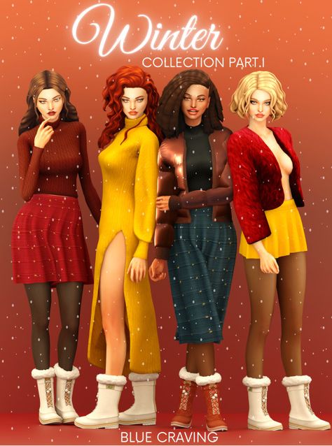 SIMS 4 CC - WINTER COLLECTION PART 1 This is the Part 1 of my “Winter Collection” ❄❄ Download: Brielle Dress  Download: Mahe... Sims 4 Winter Cc, Sims 4 Seasons, Pelo Sims, Sims 4 Mm Cc, Sims 4 Cc Folder, Tumblr Sims 4, Casas The Sims 4, Sims 4 Mm, Sims4 Clothes