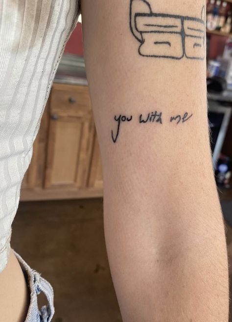 Minimalist Billie Eilish Tattoo, Billie Eilish You With Me Tattoo, Everything I Wanted Tattoo Billie, Simple Billie Eilish Tattoo, Billie Eilish Handwriting Tattoo, The Greatest Billie Eilish Tattoo, You With Me Billie Eilish Tattoo, Billie Eilish Tattoo Lyrics, Billie Eilish Lyrics Tattoo