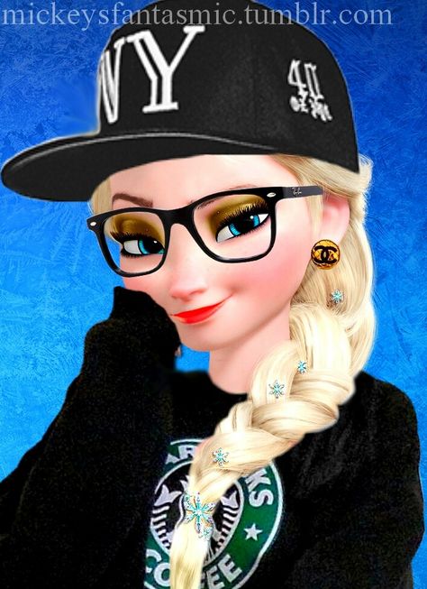 Frozen Modern Elsa, Emo Disney, Hipster Disney, Disney Swag, Punk Disney Princesses, Modern Disney Characters, Alternative Disney, Punk Disney, Disney Princess Modern