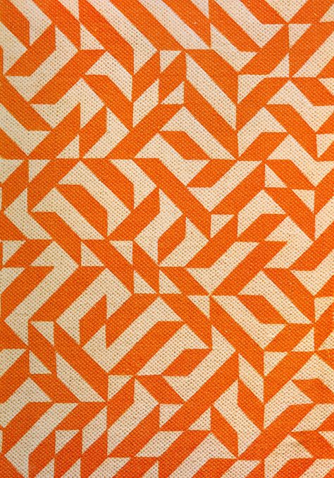 Anni Alber's Eclat pattern. Originally designed in 1974 as an upholstery pattern, Anni Albers' Eclat, was first produced printed on a cotton/ linen ground in various scales and color combinations. Reintroduction into the market as part of Knoll's 60th anniversary archival collection celebration in June 2007, Eclat, renamed Eclat Weave, is now produced as a woven, rather than printed, upholstery. Bauhaus Textiles, Anni Albers, Walter Gropius, Josef Albers, Design Textile, Orange Is The New Black, Pretty Patterns, Wassily Kandinsky, Op Art