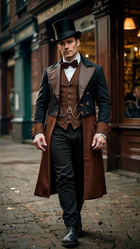 Men Steampunk Fashion, Steampunk Male Outfit, Steampunk Fashion Men, Steampunk Outfit Men, Modern Steampunk Fashion, Steampunk Costume Male, Steampunk Mens Fashion, Steampunk Male, Male Fantasy Clothing