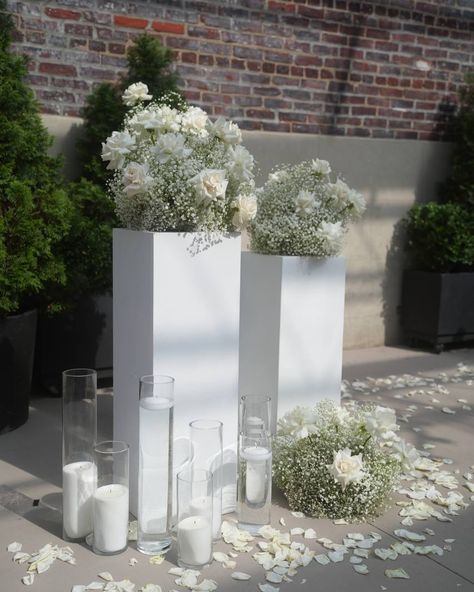 The perfect outdoor ceremony decor!😍 Our newlyweds requested an elegant and effective set of decorations, and we brought their perfect idea to life! These stylish columns added sophisticated touches alongside the centerpieces that added a light and airy feel. The petals and candles added coziness, perfect for the special place for our newlyweds’ vows. Watching this special day play out and @kuradchik_viktoriya catching all the beautiful moments was memorable🫶🏼 To find out more, schedule a w... Unity Candle Ceremony Table, Outdoor Ceremony Decor, Unity Ceremony Ideas, Candle Ceremony, Ceremony Table, Ceremony Decorations Outdoor, Unity Candle Ceremony, Bella Wedding, Unity Ceremony