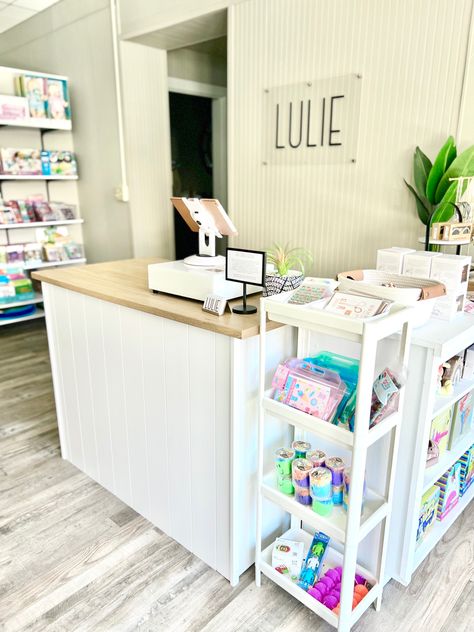 Lulie: Alexandria, MN Museum Gift Shop Design, Party Store Display Ideas, Stationery Store Design, Gift Shop Interiors, Retail Store Interior Design, Museum Gift Shop, Kyte Baby, Craft Room Furniture, Retail Store Interior