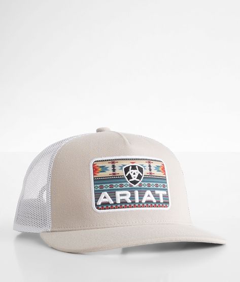 Ariat Aztec Trucker Hat - Men's Hats in Cream | Buckle Custom Hats For Boyfriend, Western Hats Mens, Men’s Trucker Hat, Western Boyfriend Gifts, Country Hats Men, Country Bf Gifts, Western Gifts For Men, Men’s Birthday Gifts, Men’s Hats