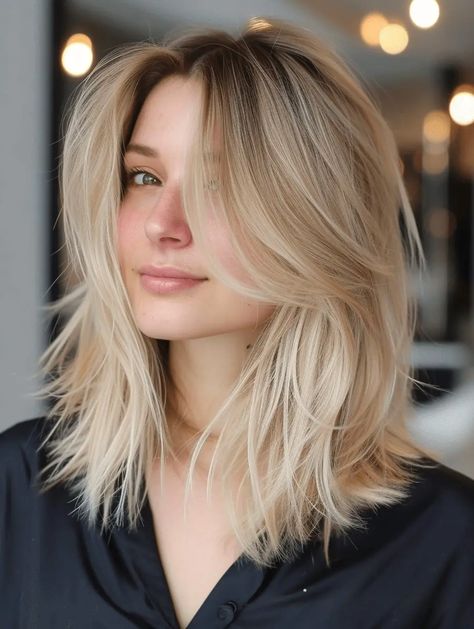 Haircut Shoulder Length, Shoulder Length Hair Blonde, Haircut Shoulder, Spring Haircut, Shoulder Length Blonde, Spring Haircuts, Blonde Hair Transformations, Blonde Haircuts, Lob Hairstyle