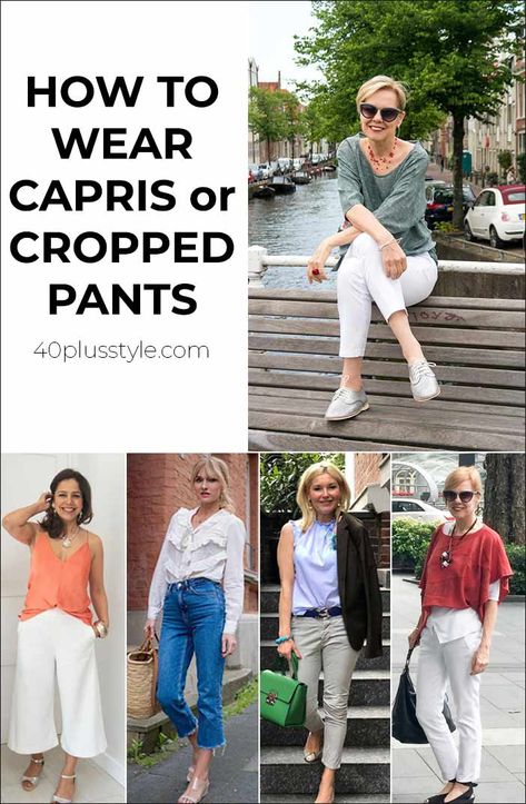 How to wear capris and cropped pants – an extensive guide!  |   40  Style Summer Capri Outfits, White Capri Outfits, Jean Capri Outfits, Capri Leggings Outfit, Cropped Pants Outfit, Capri Pants Outfits, Summer Outfits Women 30s, Capri Outfits, White Capri Pants