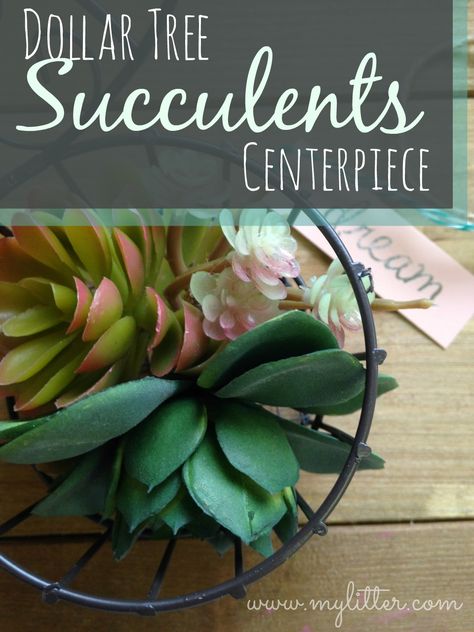 Dollar Tree Succulents Centerpiece Succulent Party Theme Centerpieces, Simple Succulent Centerpiece, Candle And Succulent Centerpieces, Succulents Centerpiece, Succulent Candle Centerpiece, Diy Succulents Centerpiece, Diy Succulents Centerpiece Pots & Planters, Gloss Diy, Colorful Scrapbook