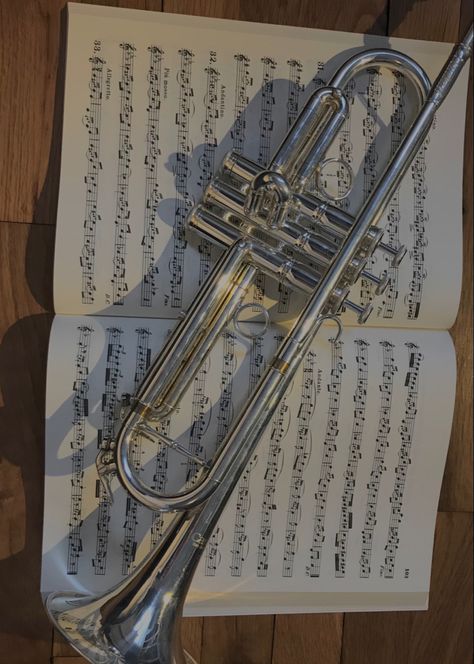 Jazz Trumpet Aesthetic, Music Instrument Aesthetic, Band Class Aesthetic, Marching Band Aesthetic Trumpet, Aesthetic Trumpet, Trumpet Aesthetic, Play Trumpet, Band Instruments, Trumpet Music