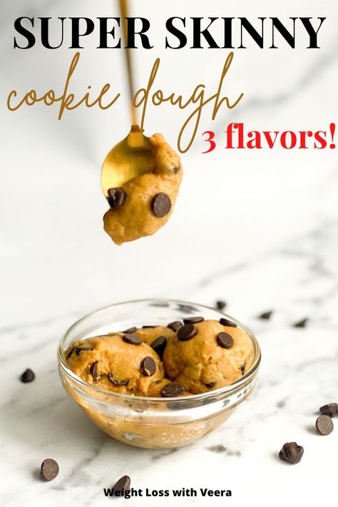 This skinny cookie dough is sure to satisfy your sweet tooth! Click this pin to get the full recipe :) Low Calorie Edible Cookie Dough, Low Calorie Cookie Dough, Cookie Dough Edible, Low Calorie Recipes Easy, Low Calorie Cookies, Edible Cookie Dough, Low Cal Recipes, Low Calorie Desserts, Low Calorie Snacks