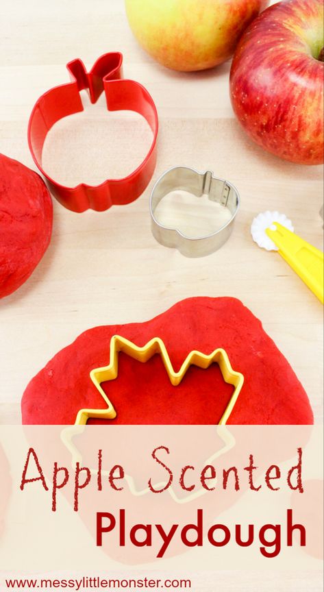 Apple Scented Playdough, Autumn Activities For Toddlers, Scented Playdough Recipe, Scented Playdough, Preschool Apple Theme, Fall Activities For Toddlers, September Activities, September Crafts, Apple Preschool