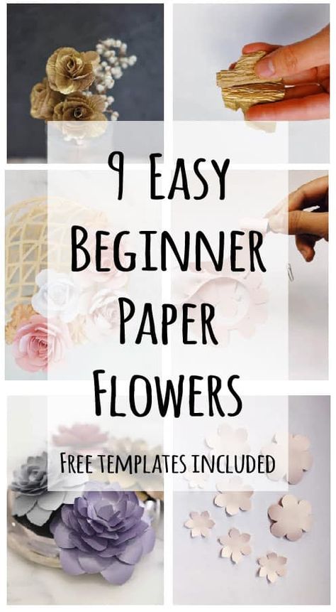 Paper Flower Templates Free Printable, Printable Flower Pattern, Paper Flower Templates Pdf, Folded Paper Flowers, Free Paper Flower Templates, Mobile Ideas, Flower Petal Template, Paper Flowers Diy Easy, Make Paper Flowers