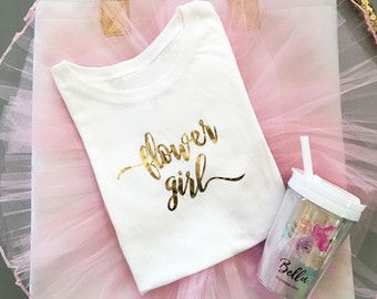 Flower Girl Shirt Flower Girl Gift Flower Girl Top Flower Girl Gift Ideas - (EB3161GRLW) FLOWER GIRL SHIRT Top Wedding Trends, Tropical Wedding Flowers, Wedding Party Shirts, Flower Girl Gifts, Unique Wedding Favors, Girl T Shirt, Wedding Party Favors, Bridal Party Gifts, Bridal Shower Favors