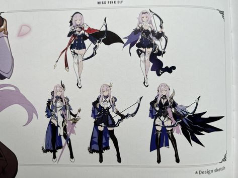 Elysia Concept Art, Genshin Beta Designs, Honkai Impact 3rd Concept Art, Character Reference Sheet, Concept Art Character, Identity Art, Angel And Devil, Honkai Impact, Character Sheet