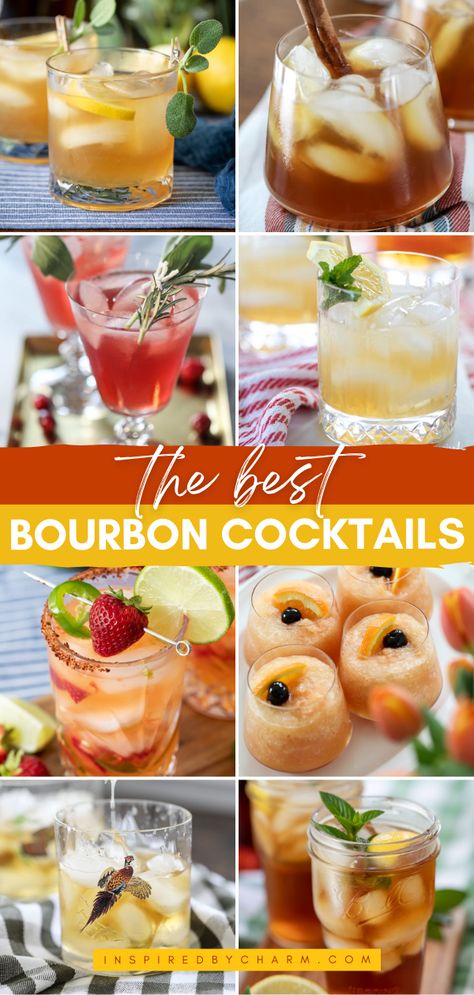 Check out these Easy Bourbon Cocktails! From twists on the classics to bold new combinations, these bourbon mixed drinks are the perfect Thanksgiving cocktail recipes. Enjoy sipping on these fall drink ideas all season long! Burbon Drinks, Easy Bourbon Cocktails, Bourbon Mixed Drinks, Bourbon Drinks Recipes, Cocktails Easy, Easy Mixed Drinks, Best Bourbon, Bourbon Cocktail Recipe, Bourbon Cherries