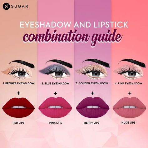 Eyeshadow And Lipstick Combination, Mauve Lipstick Makeup, Bronzer Makeup Tutorial, Berry Lips Makeup, Bold Lipstick Makeup, Mauve Eyeshadow, Mauve Makeup, Color Knowledge, Berry Lipstick