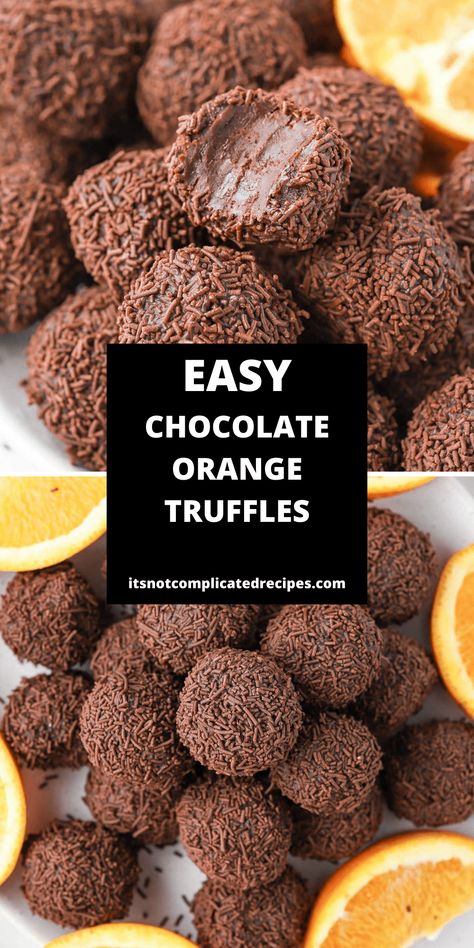 My Chocolate Orange Truffles are rich and creamy, smooth and decadent, and are an ideal after-dinner confection. They contain just 4 ingredients that combine to produce this luxurious sweet treat. Serve a platter of these delicious Chocolate Truffles to your guests and watch as they disappear! German Chocolate Truffles, Snickers Truffles, Flavored Truffles, Orange Truffles Recipe, Chocolate Orange Truffles, Sweet Platter, Orange Truffles, Chocolate Truffles Recipe, Christmas Truffles