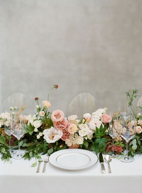 Table Garland, Neutral Wedding, Wedding Table Settings, Wedding Tablescapes, Wedding Table Centerpieces, Antique Roses, Flower Garlands, Table Flowers, Lorde