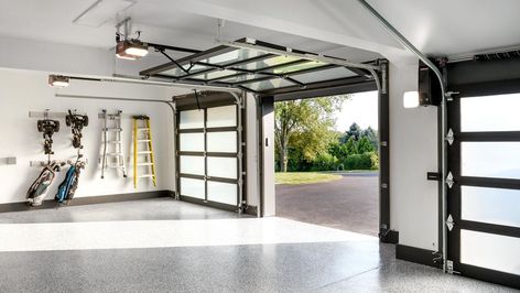 Best Garage Floor Coating, Garage Floor Paint, Garage Floor Coatings, Garage Floor Epoxy, Garage Lighting, Epoxy Floor, Garage Floor, Painted Floors, House Flooring