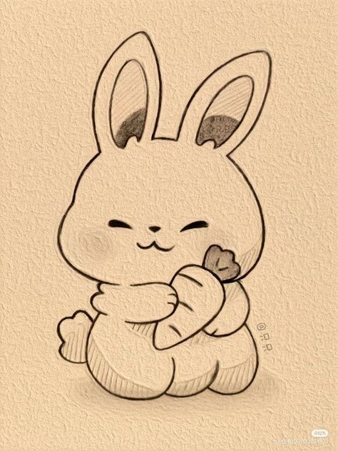 Easy Cartoon Drawings, Cute Easy Doodles, Bunny Drawing, Cute Sketches, Meaningful Drawings, Easy Doodles, Easy Doodles Drawings, Cute Drawing, Doodles Drawings