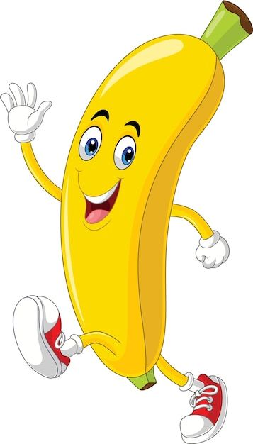 Tigatelu | Freepik Fruits Animation, Banana Animation, Healthy Food Cartoon, Fruits Cartoon, Banana Cartoon, Free Cartoon Characters, Preschool Charts, Animated Food, Running Cartoon