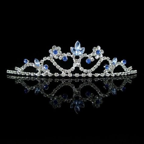 Mini Tiara, Blue Flower Girl, Quinceanera Jewelry, Flower Girl Tiara, Prom Tiaras, Girls Tiara, Crown Aesthetic, Flower Hair Band, Ball Wedding