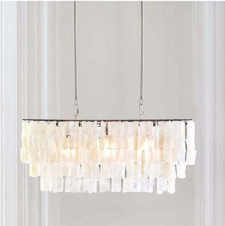 light green bedroom west elm - Google Search West Elm Chandelier, West Elm Lighting, Capiz Chandelier, Diy Kitchen Table, Shell Chandelier, Rectangular Chandelier, Rectangle Chandelier, White Chandelier, Dining Room Chandelier