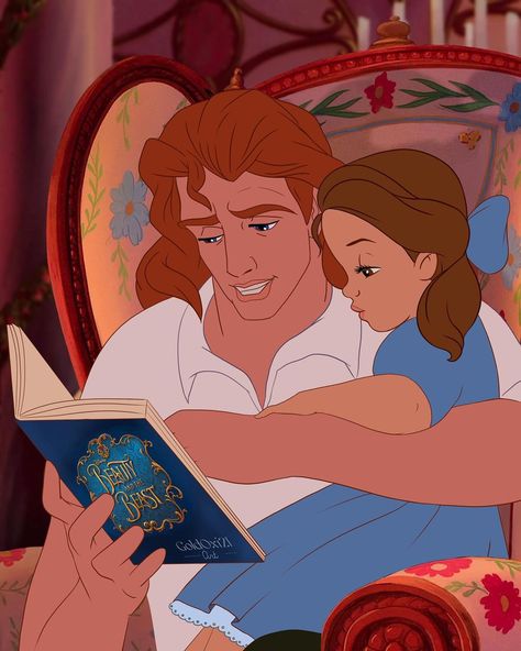 Oksana Pashchenko on Instagram: “Prince Adam reads to the baby🥰 She loves books just like her mom📚 #thebeautyandthebeast” Belle And Adam, Prince Adam, The Beauty And The Beast, Disney Enchanted, Disney Princes, Art Disney, Pinturas Disney, Disney Beauty And The Beast, Russian Artists