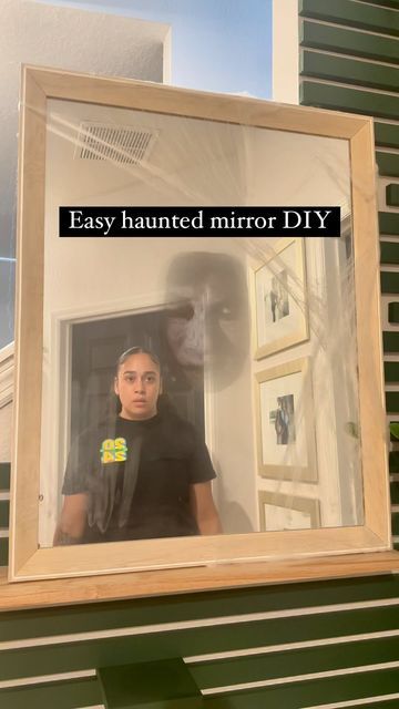 Yesenia Lee | Yess At Home on Instagram: "Love how this spooky mirror turned out. 

#halloween #halloweendiy #spookyseason #diy #halloweencountdown" Spooky Mirror, Halloween Countdown, Diy Mirror, Halloween Diy, At Home, Mirror, Turn Ons, Halloween, On Instagram