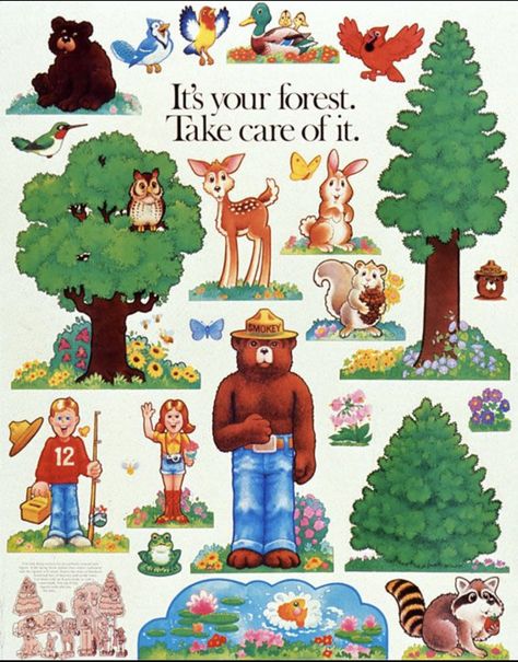 Vintage Smokey Bear, Vintage Smokey The Bear Poster, Smokey Bear Aesthetic, Smokey Bear Poster, Smokey Bear Art, Forest Service Aesthetic, Smokey The Bear Poster, Smokey Bear Tattoo, Bear Poster