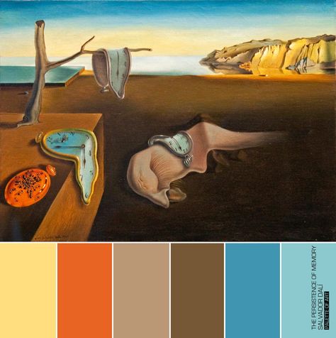 Palette - The Persistence of Memory of Salvador Dalí Melting Clock, Architecture Tattoo, Coloured Pencils, Famous Art, Art Institute Of Chicago, Salvador Dali, Magazine Art, Museum Of Modern Art, Famous Artists