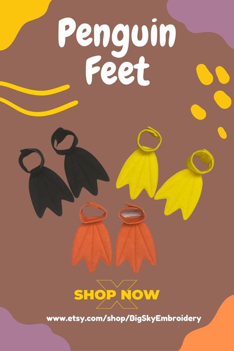 These embroidered felt Bird Feet Shoe Covers inspire creative play and are the perfect dress-up tool for your child’s imaginative play. They are great for adults too as they come in three sizes. #kid #kidmask #kidcrafts Penguin Feet, Sky Embroidery, Rooster Costume, Turkey Costume, Duck Feet, Embroidered Felt, Shoe Cover, Felt Birds, Finger Puppets