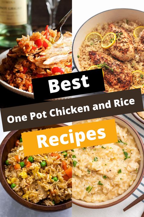 TOP 14 ONE POT CHICKEN AND RICE RECIPES: FAMILY FAVORITES One Pot Meals With Rice, One Pot Chicken And Rice Recipes, Best Baklava Recipe, Chicken And Rice Recipes, One Pot Chicken And Rice, Veal Saltimbocca, Saltimbocca Recipe, Cheesy Broccoli Rice, Boiled Egg Recipes