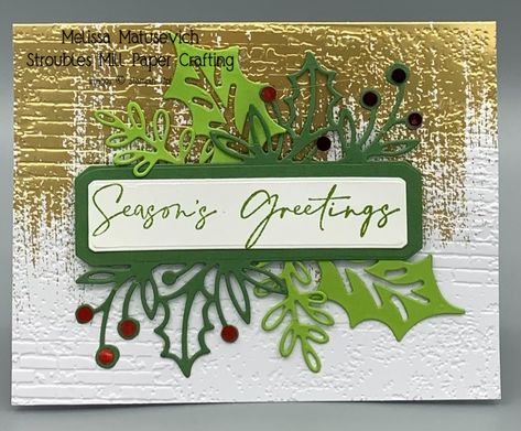 Stampin Up Christmas Classics Cards, Stampin Up Brushed Gold Cards, Brushed Gold Cards And Envelopes Su, Christmas Classics Stampin Up Cards, Stampin Up Brushed Gold Christmas Cards, Gold Christmas Cards Handmade, Season Of Green And Gold Cards, Stampin Up Christmas Cards 2023-2024, Stampin Up Brushed Gold Cards & Envelopes