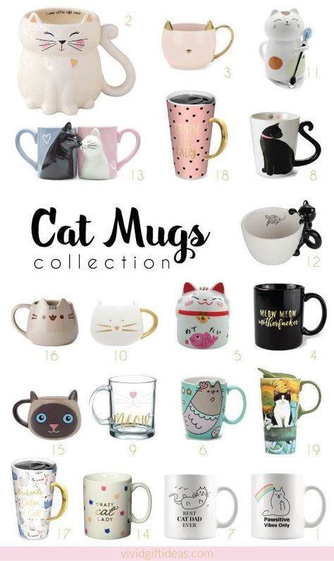 Cat Themed Things, Cat Themed Kitchen, Mug Diy, Cat Cup, Mugs Collection, Cutest Cat, Cat Themed Gifts, Pretty Mugs, Mug Collection