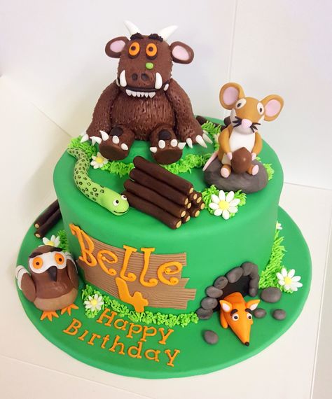 The Gruffalo cake Gruffalo Party Decorations, Grufallo Cake, Gruffalo Party Food, Gruffalo Birthday Party Decor, Gruffalo Birthday Cake, Gruffalo Cake, Gruffalo Party, Toddler Birthday Cakes, Second Birthday Cakes