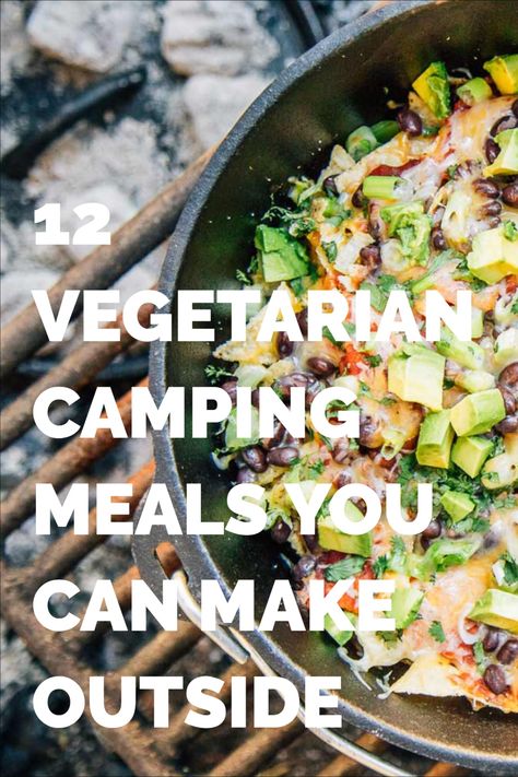 These 12 vegetarian camping meals are quick, easy and healthy (well, mostly…), and they all have a good balance of nutrients, keeping your body properly fueled for all your high-energy camping needs. Whether you’re a carnivore or a strict vegetarian, these recipes will satisfy your cravings.  Try one of these recipes on your next trip! Vegetarian Camping Meals, Vegetarian Camping Recipes, Vegan Camping Food, Vegetarian Camping, Healthy Camping Food, Camping Foods, Kangoo Camper, One Pot Vegetarian, Hiking Food