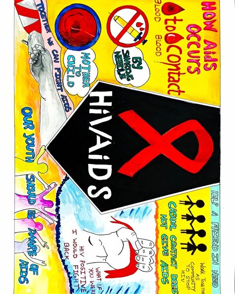 HIV AIDS poster idea | Easy poster | by Painting_with_Payal | #poster #hivaids #hivaidsawareness #posterdesign #drawing #easydrawings #easydrawing #easyposter #easypostercolourdrawing Hiv Aids Awareness Posters, Poster Hiv Aids, Poster Hiv, Hiv Poster, Shading Drawings, Aids Poster, Drawing Items, Easy Poster, Hiv Aids Awareness