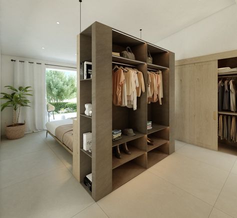 Closet Behind Bed, Open Closets, New Home Bathroom, Bed Closet, Built In Bed, Child Bedroom, Walk In Closet Design, Open Closet, Loft Room