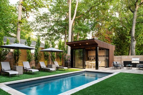 See stunning swimming pools, picture-perfect pavilions and other splash-making features from these most-saved photos Contemporary Deck, Swimming Pool Photos, Rectangular Pool, Outdoor Dining Room, Natural Swimming Pool, Custom Pools, Plunge Pool, Natural Pool, Swimming Pool Designs