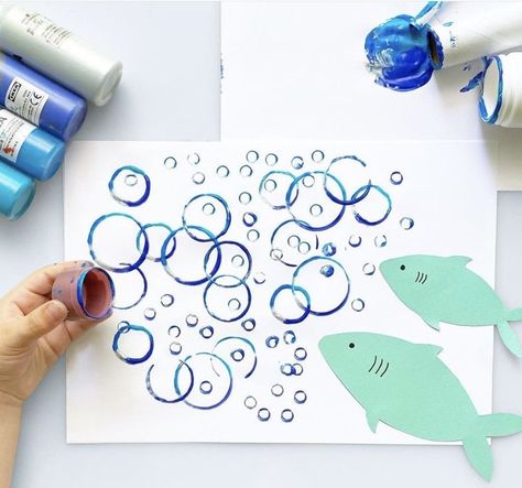 Ocean Theme Preschool, Preschool Projects, Toddler Arts And Crafts, Preschool Arts And Crafts, Sea Crafts, Daycare Activities, Ocean Crafts, Daycare Crafts, Toddler Art