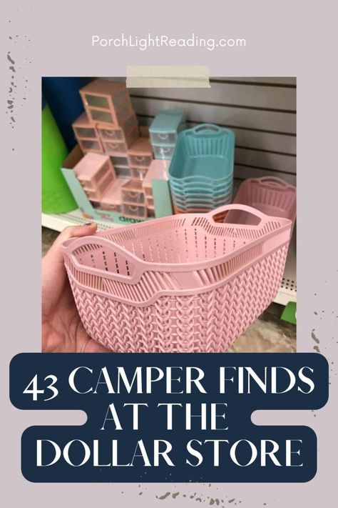 Dollar Store Camping Hacks, Dollar Store Camping, Trailer Camping Hacks, Camper Storage Ideas Travel Trailers, Tent Camping Organization, Rv Essentials, Travel Trailer Hacks, Organization Travel, Glamper Camper