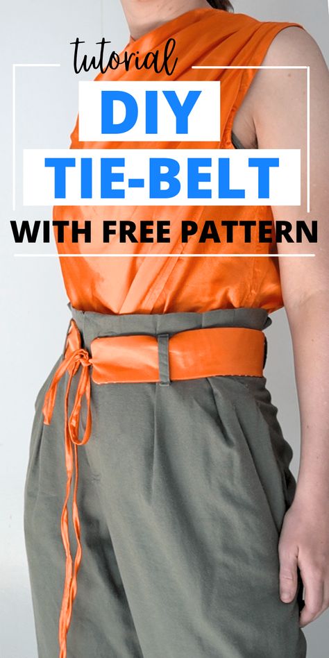 Tutorial: How to Make a Tie-Front Belt with Fabric Scraps - Fabricated Closet Ribbon Belt Diy, Fabric Belt Diy, Belt Diy Ideas, How To Make A Tie, Belt Ideas, Belt Diy, Diy Belt, Bag Sewing Patterns, Make A Tie