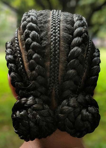 Ghana Braids Hairstyles, Braided Hairstyles For Black Women Cornrows, Ghana Braids, Braided Cornrow Hairstyles, Braided Ponytail Hairstyles, Two Braids, Girls Hairstyles Braids, Natural Hair Braids, Braids For Black Women