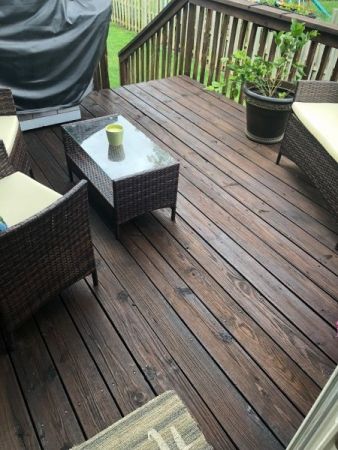 Pine Decking, Dark Stained Deck, Dark Deck Stain, Patio Stain Colors, Dark Deck Stain Colors, Deck Stain, Dark Wood Decking, Painted Wood Deck, Wood Deck Stain