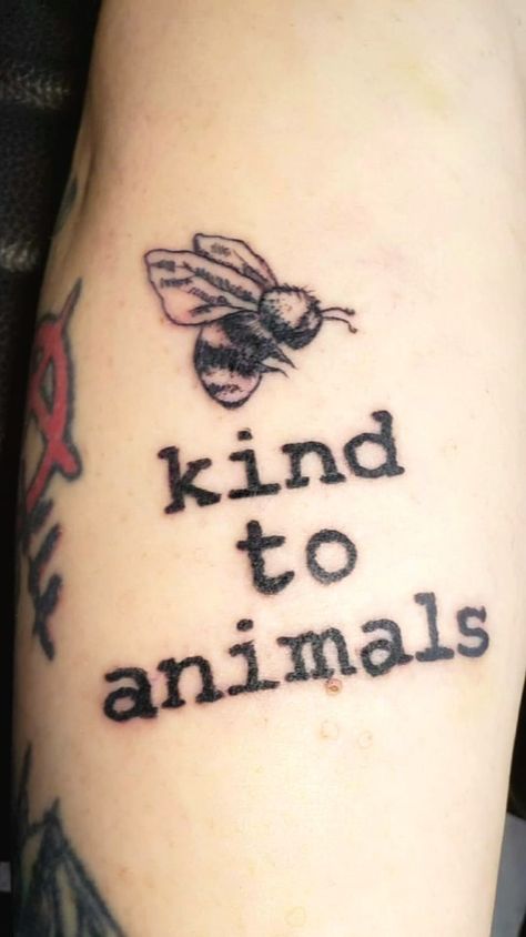 #beekind #bee #typewriterfont #lettering #playonwords #tattoo #studio13tattoomg Word Play, Bee, Tattoos, Quotes