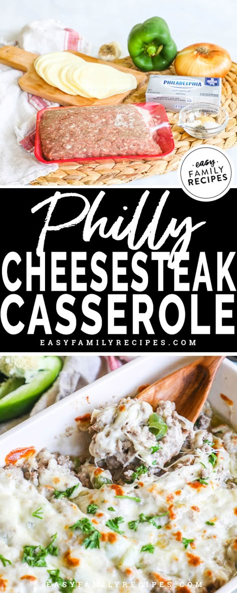 Philly Cheese Steak Casserole Keto Ground Beef, Ground Beef No Carb Recipes, Philly Cheesesteak Casserole, Cheesesteak Casserole, Cheesesteak Sandwich, Philly Cheese Steak Casserole, Philly Food, Casserole Easy, Low Carb Meal