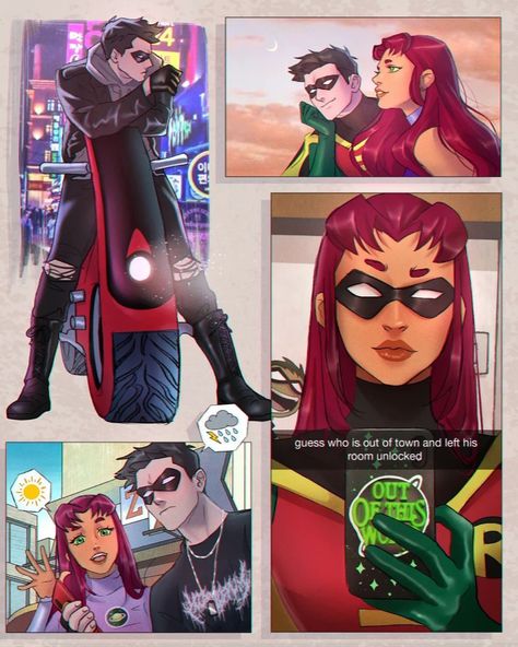 Robin And Starfire, Robin Starfire, Teen Titans Love, Nightwing And Starfire, Original Teen Titans, Teen Titans Fanart, Teen Titan, Univers Dc, Batman Funny