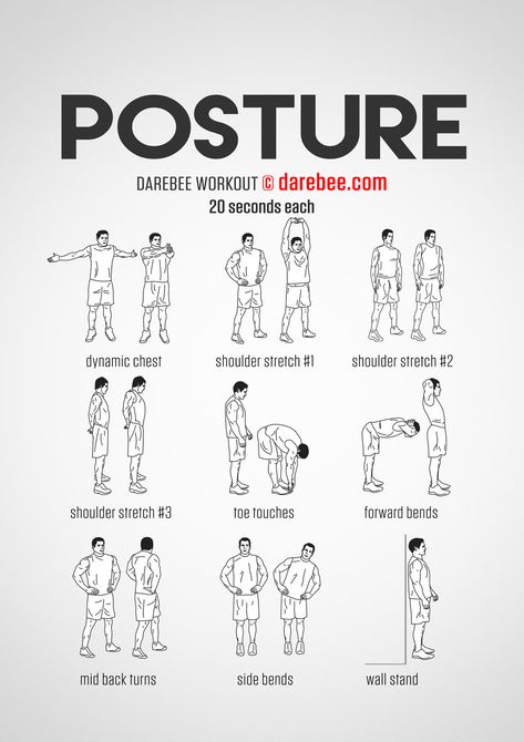 Posture Workout Posture Correction Exercises, Latihan Dada, Trening Sztuk Walki, Posture Exercises, Trening Fitness, Golf Exercises, Workout Chart, Better Posture, Poor Posture